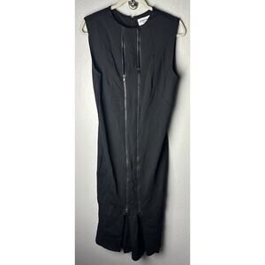 The Zipper Dress By Poppyseed Black Sheath Women's Large Ponte Knit Multi-way